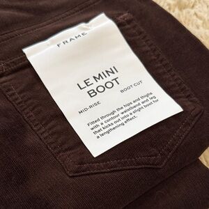 Frame - Le Mini Boot Slit Corduroy Pant in Espresso